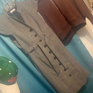 Calvin Klein Black and White Patterned Dress